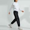 Li Ning Solid Color Elastic Letter Print Sports Long Pants Women Bottoms Black AYKR994-1