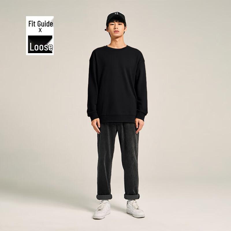 VUUG Men's Solid Color Round Neck Long Sleeve Sweatshirt