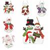 Rustic Style Christmas Hanging Ornaments 2D Flat Design Snowman Door Decoration  Home Wall