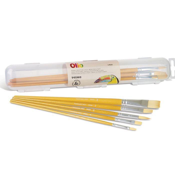 5 pinceaux pour peinture à l'huile