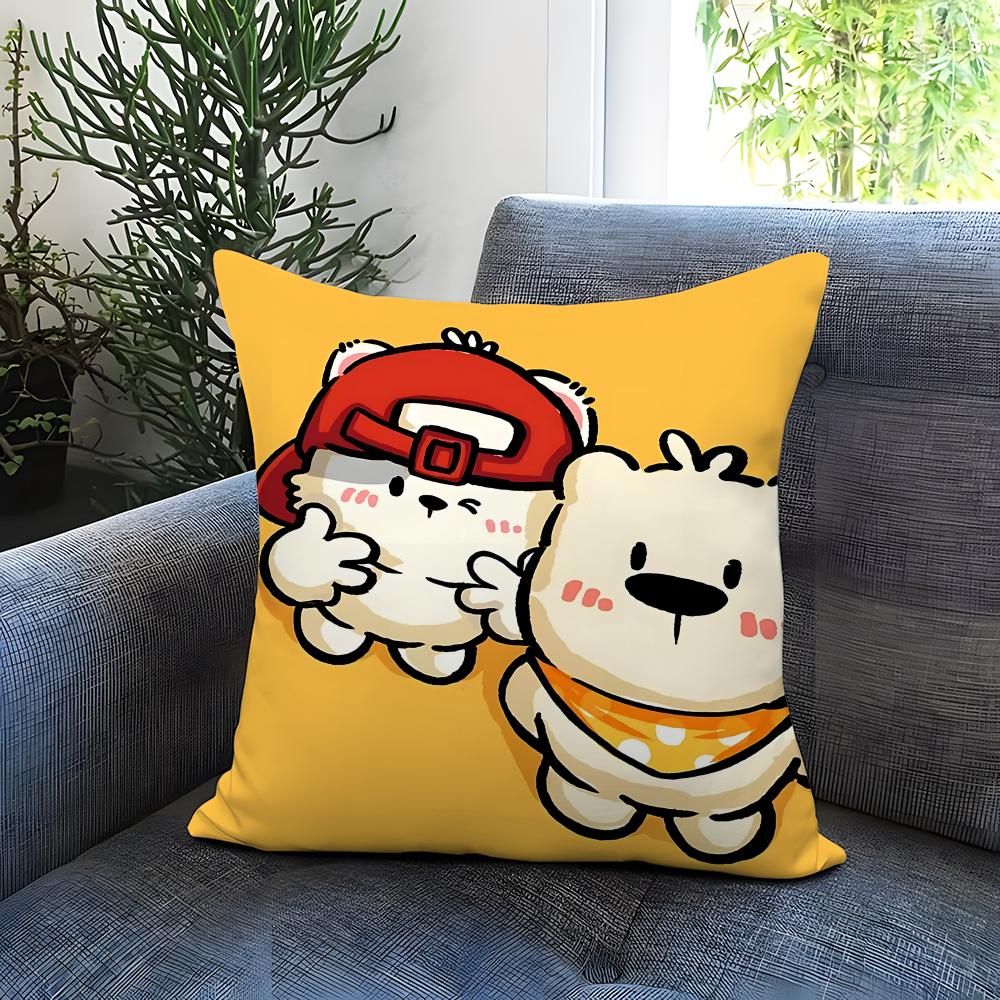 Sticker Cute Bear Stickers Cushion Cover Comfortable Reversible Pillow Cover Ideal for Car Sofa Bedroom  Beyond