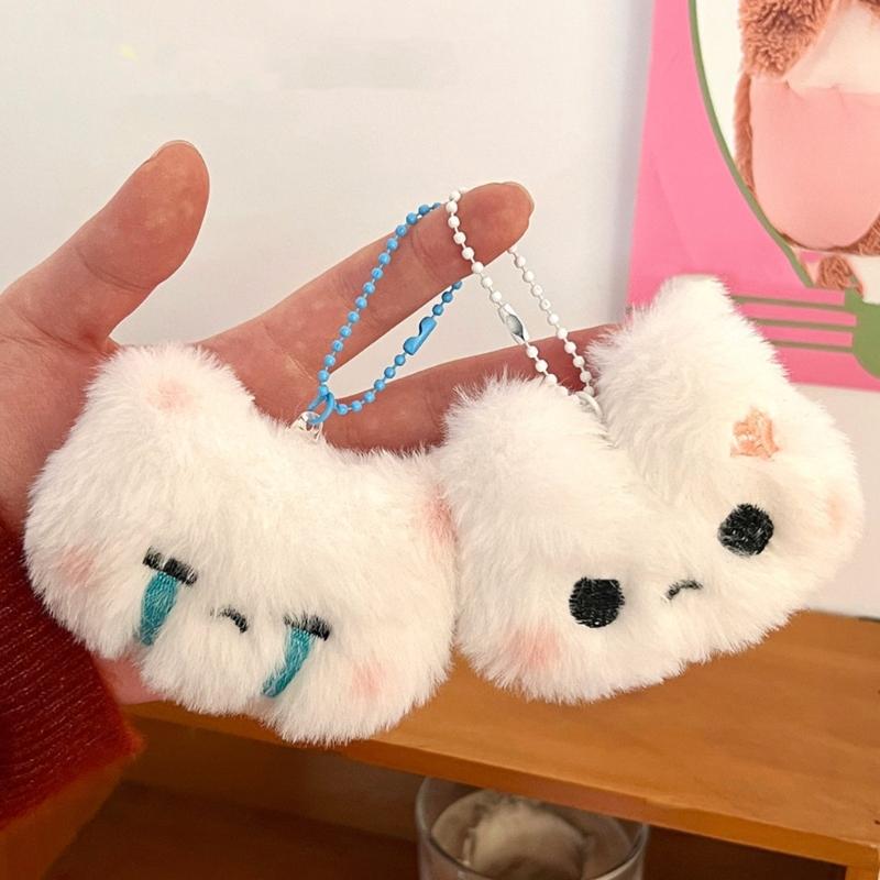 Plush Rabbit/Bear Keychain Ornament Soft Plush Backpack Charm Cute Stuffed Animal Gift For Students Friend And Family