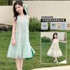 Girls' Summer Dress with a Western Style 2026 New Style, Mid University Children's Sweet Beauty, Fake Style, Girls' Hanging Neck Princess Dress