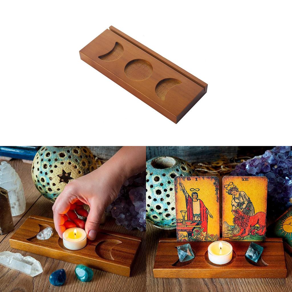Wooden Tarot Card Stand Holder With Message Notes For Desk Decor