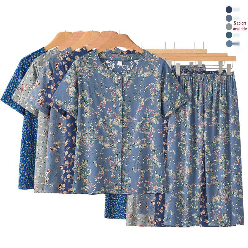 Middle-Aged Women s Summer Cardigan Set 2XL