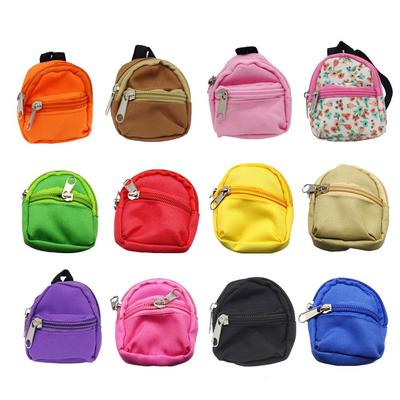 BJD Doll Double-Layer Coin Purse Backpack - 8cm Cloth Doll Bag & Mini School Bag