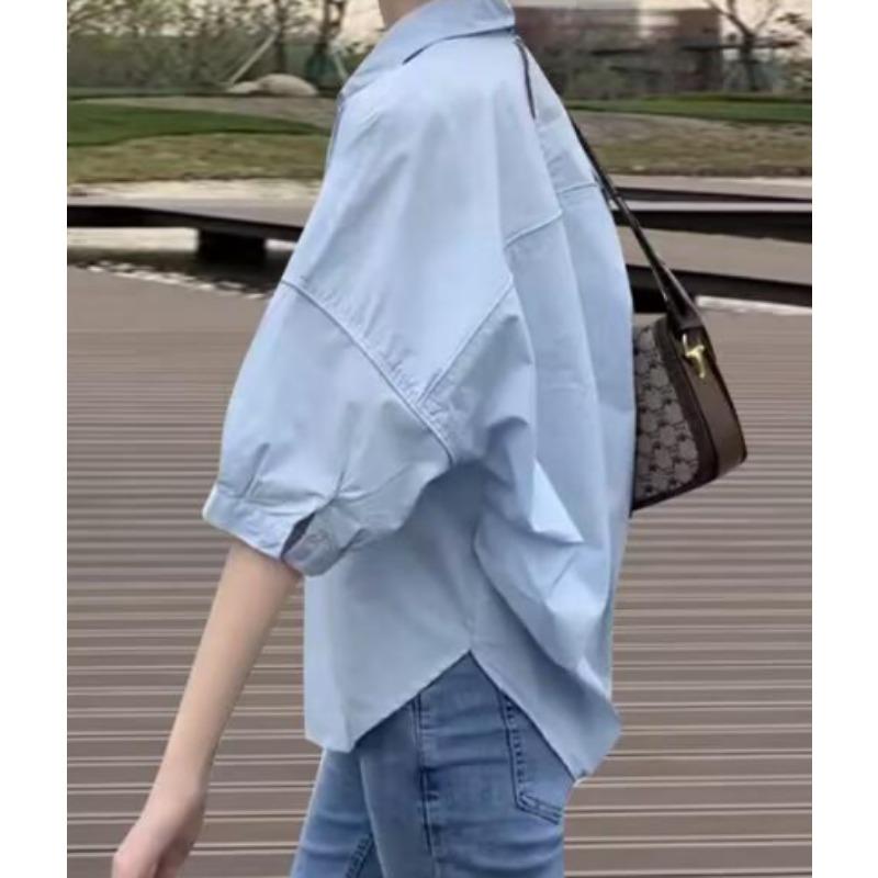 Mid-sleeve Thin Shirt Women's New Summer Sun Protection Clothing Loose Slimming Casual Shirt