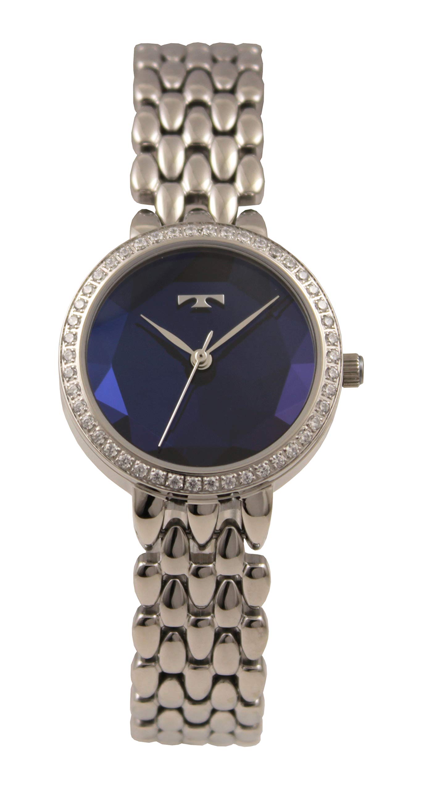 

Technos T9900SN Women s Silver Watch with 3 Hands, Rhinestones, and Cut Glass