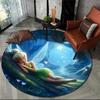 Fairy Princess Round Rug Flannel Printed Carpet Magical Design Kids Room Decor Cozy Soft Floor Mat Home Decoration Indoor Use
