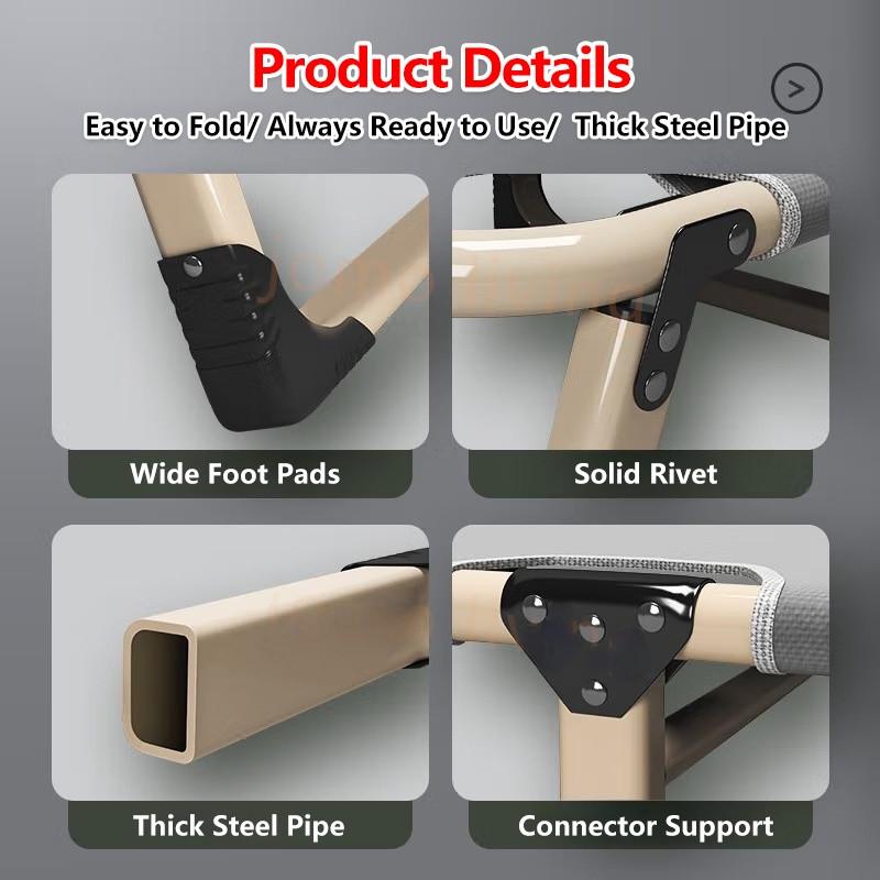 75cm Wide Surface Lightweight Foldable Bed Office Afternoon Nap Recliner Portable Single Bed