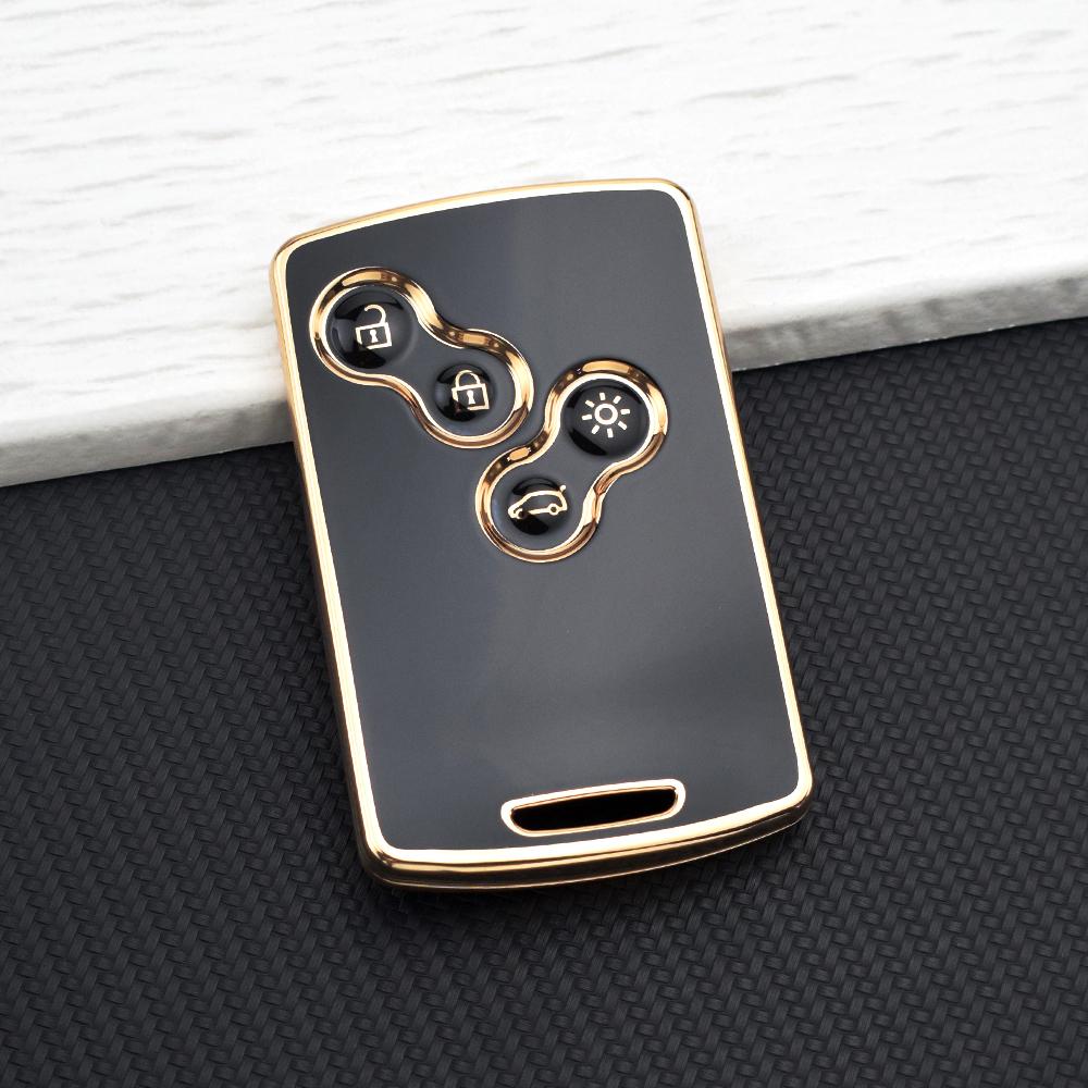 Car Key Case for Renault Clio Duster Sandero Captur Megane 2/3 Koleos - Anti-Scratch Protective Fob Premium TPU  Cover Key Chain