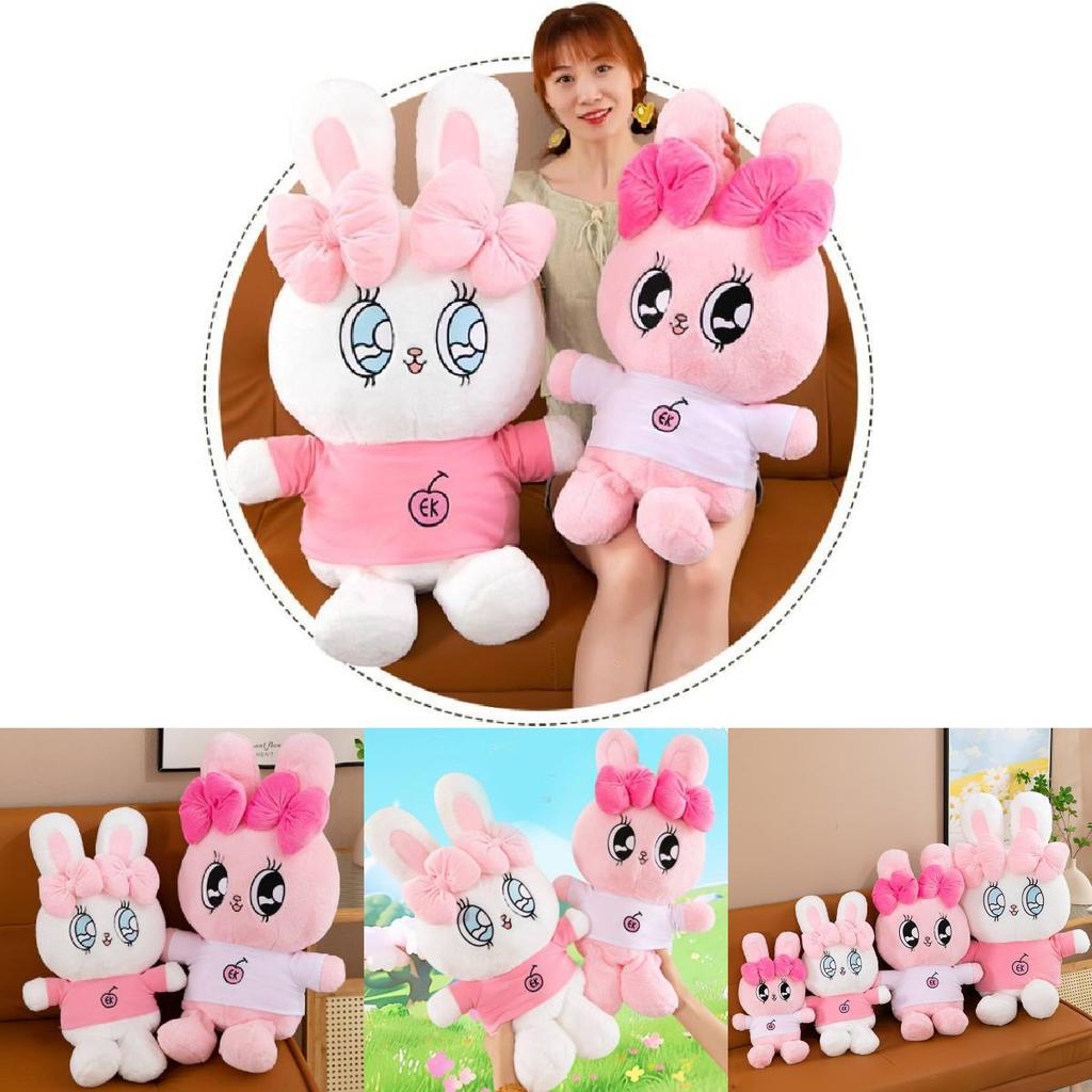 Adorable Plush Bunny Doll Soft Short Plush Stuffed Animal Pillow Cute Gift Toy