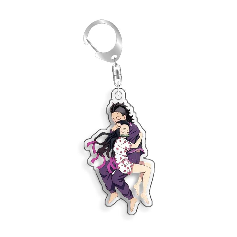 For Demon Slayer Tokitou Muichirou Daki Akaza Douma Gyutaro Acrylic Selfmade Cartoon Anime Keychain Pendant Toy Gift 5cm