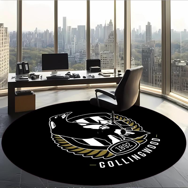 Collingwood Football Club (1) Round Office Rug Decorative Floor Rug for Office Bedroom Living Room and Home Space