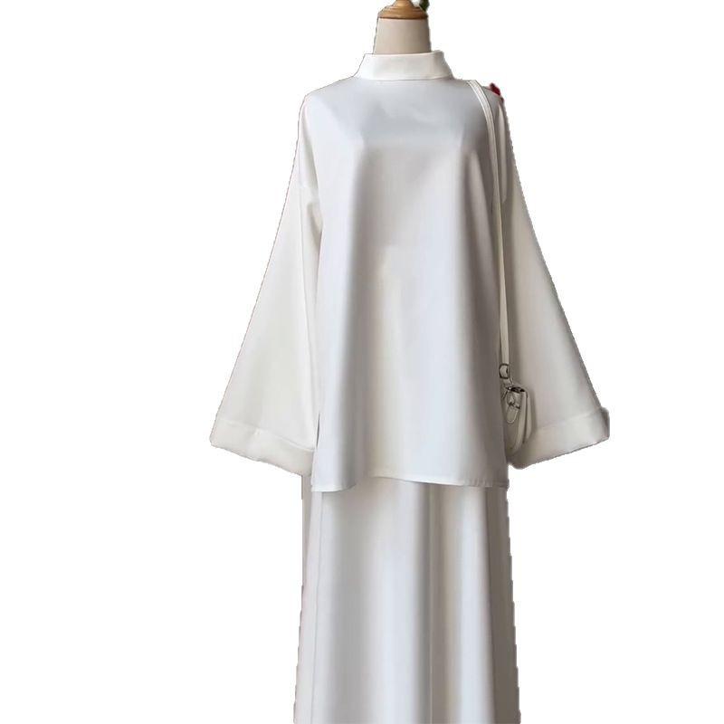 2025 European and American Amazon Cross-border Women's New Elegant and Sophisticated Comfortable Loose Casual Solid Color Suit Dress
