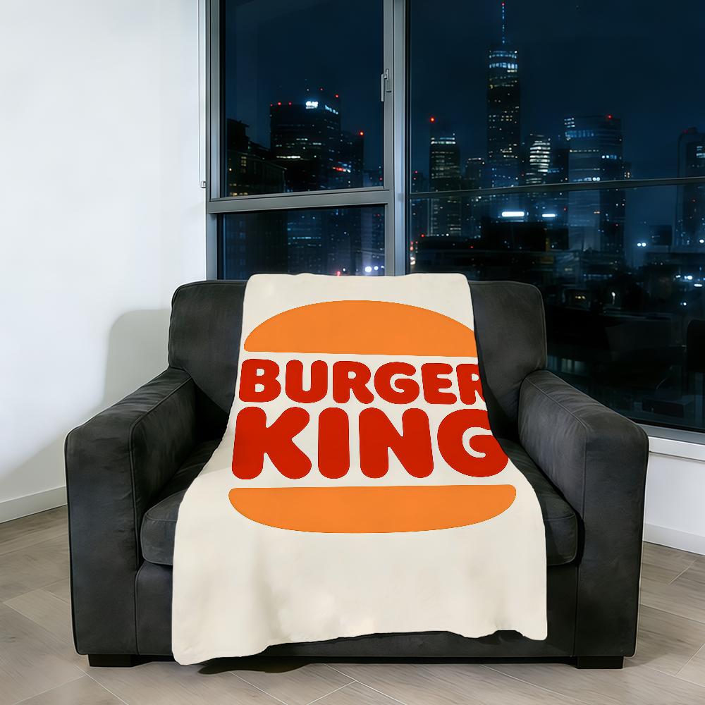K-King-ES Blanket Super Warm Logo Comfortable Plush Throw Blanket Child Home Sofa Bedroom B-Burger Gift