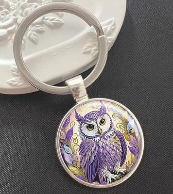 Keychain Pendant, Round Glass Alloy Pendant