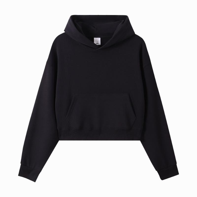 3 Large Fur Ring Solid Color Turtleneck Hooded Zipper Women's Short Hoodie Autumn and Winter Round Neck Fashion Sweater Women