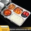 Thickened 304 Stainless Steel 5-Compartment Deep Meal Tray for Cafeteria