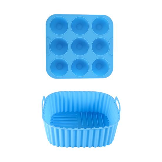 Air Fryer Liners Silicone Basket Square Oven Pan for Even Heating High Temp Resistant Cake Molds for Creative Cooking