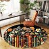 1pc Butterfly Library Pattern Office Round Rugs, Under Chair Round Rugs for Living Room, Bedroom, Bathroom Decoration Carpet 091853