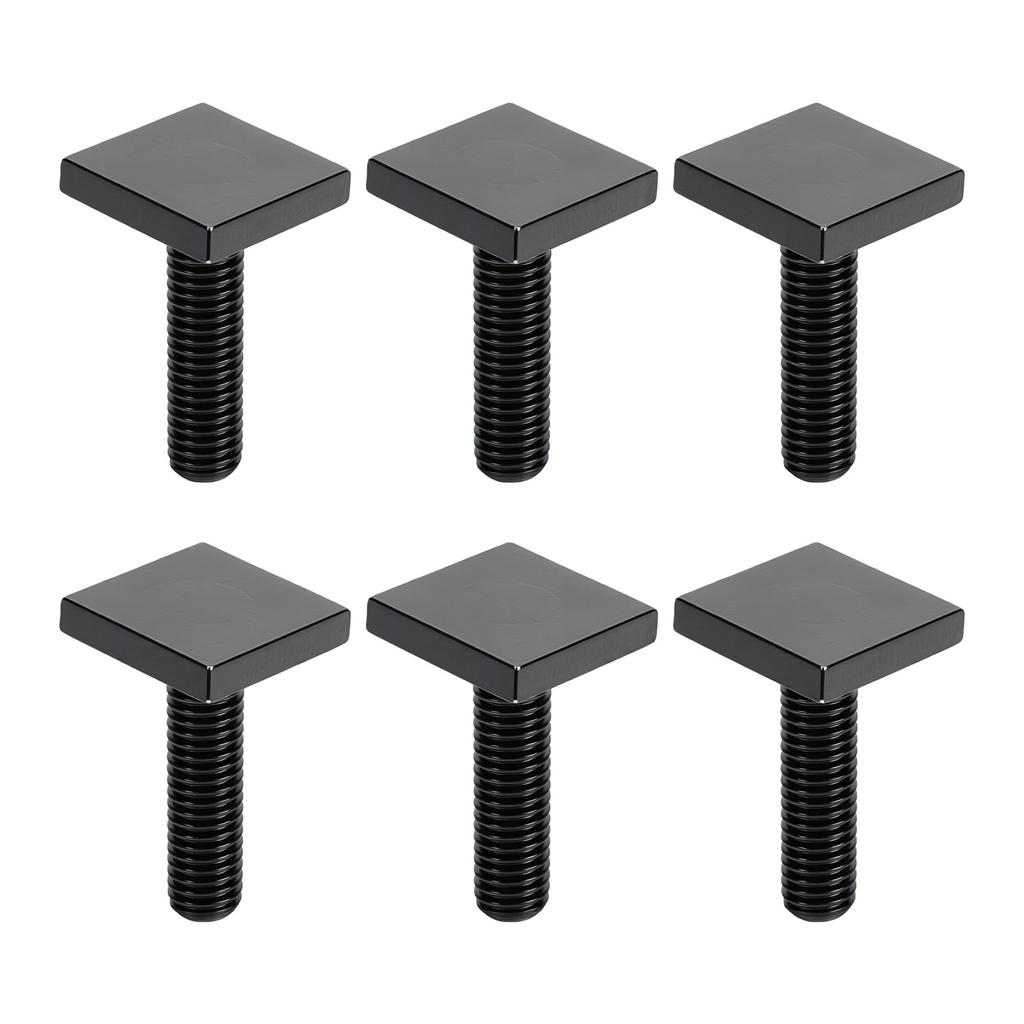 6PCS T Slot Bolts for Roof Rack Crossbar 0.79x0.79x0.16in M8*30mm Black Four Square Head T Bolts