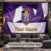 Anderlecht FC Logo Personalized Tapestry Support Custom Name, Wall Art Home Decoration