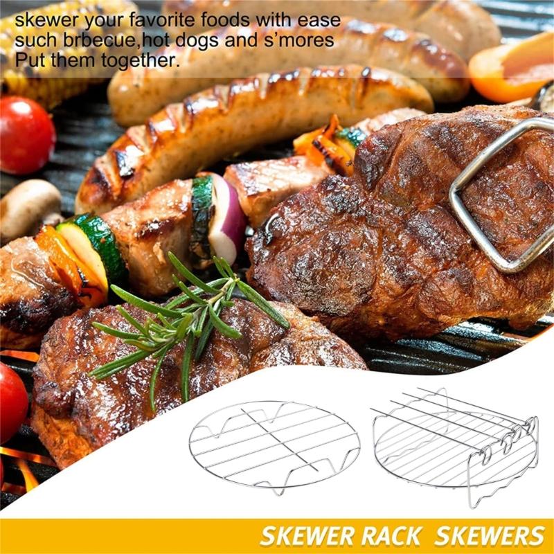 6Pcs Air Fryer Accessories Square Cake Bucket Utensils Mould Silicone Mat Cake Pan Pizza Pan Accessories for Air Fryer