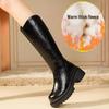 Women's Knee-High Thick-Soled Velvet Winter Boots - Warm Cotton, Height-Enhancing