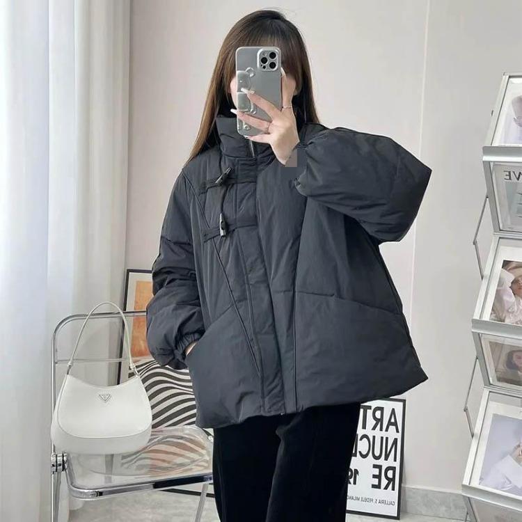 

Winter Fleece Coat for Women Thickened Plush Oversize Jacket Double Layer Turtleneck Windbreaker Casual XL чорний