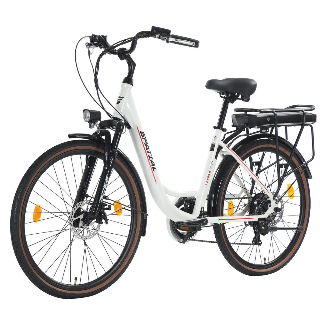 SPATIAL Shiny Electric Bicycle With TowSeat 350W Motor 36V13Ah Battery 26 Inch Tires E-Bike Outdoor Riding Electric Bike For Adult