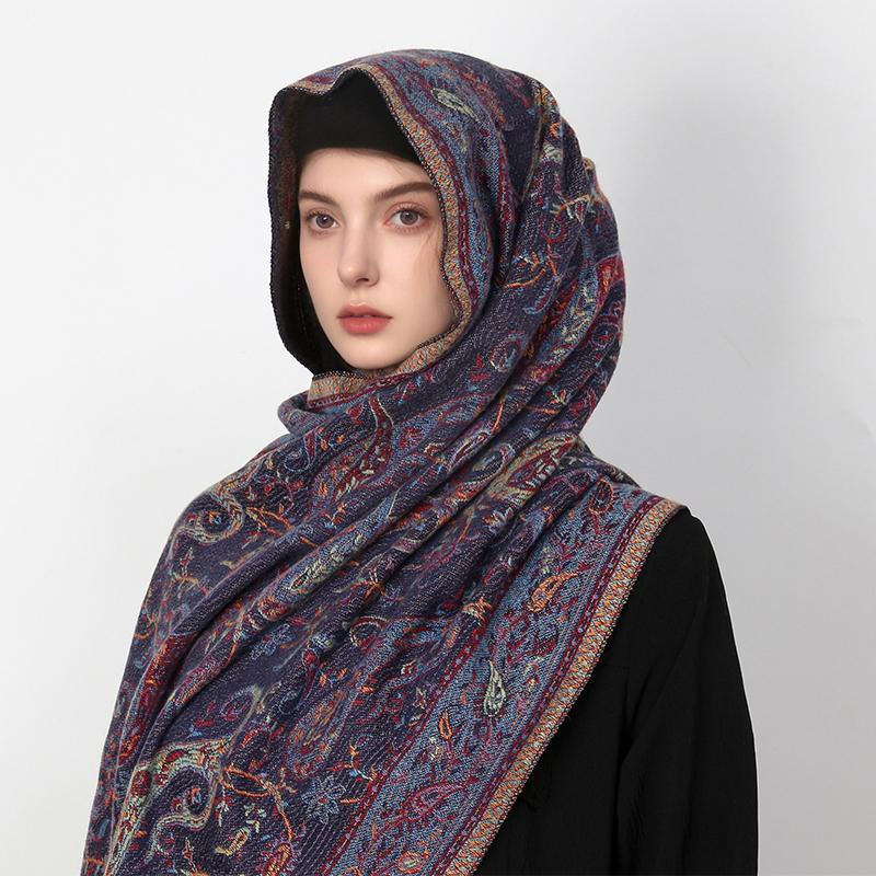 New Shawl Warm Winter Scarf Hijab Women Print Paisley Cashmere Pashmina Thick Wrap Head Neck Foulard Luxury  Blanket Echarpe