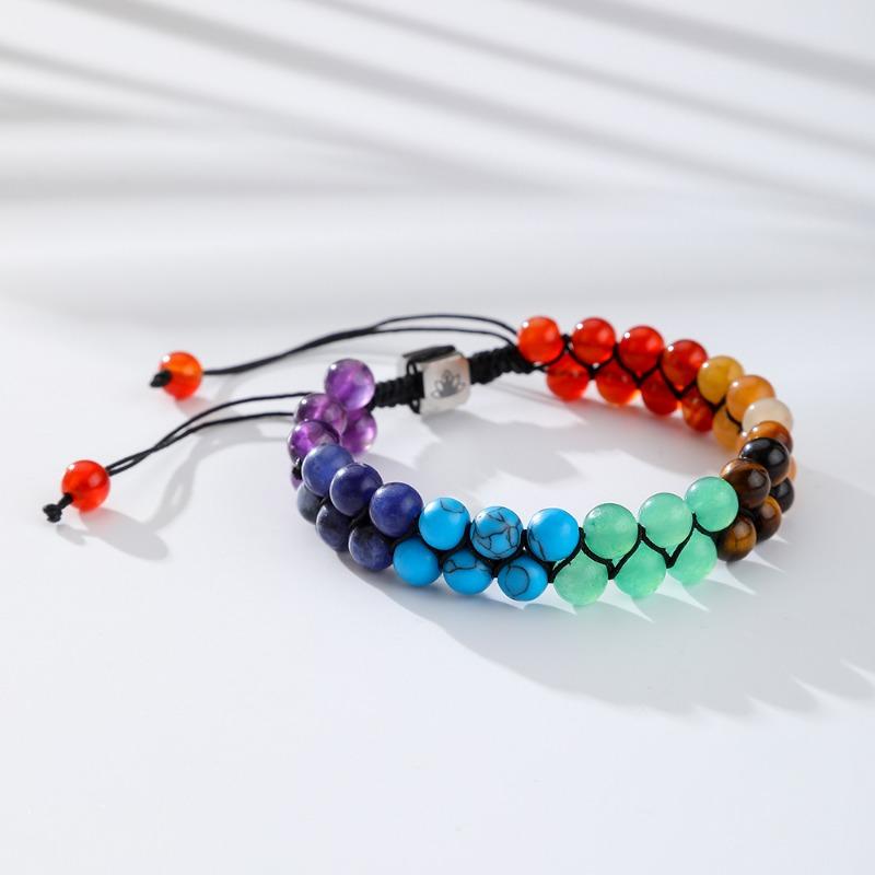 Colorful Natural Agate Bracelet Black Onyx Stone Energy Bracelets Unisex Modern Creative Yoga Meditation Manual Jewelry Spiritual Healing Ornaments