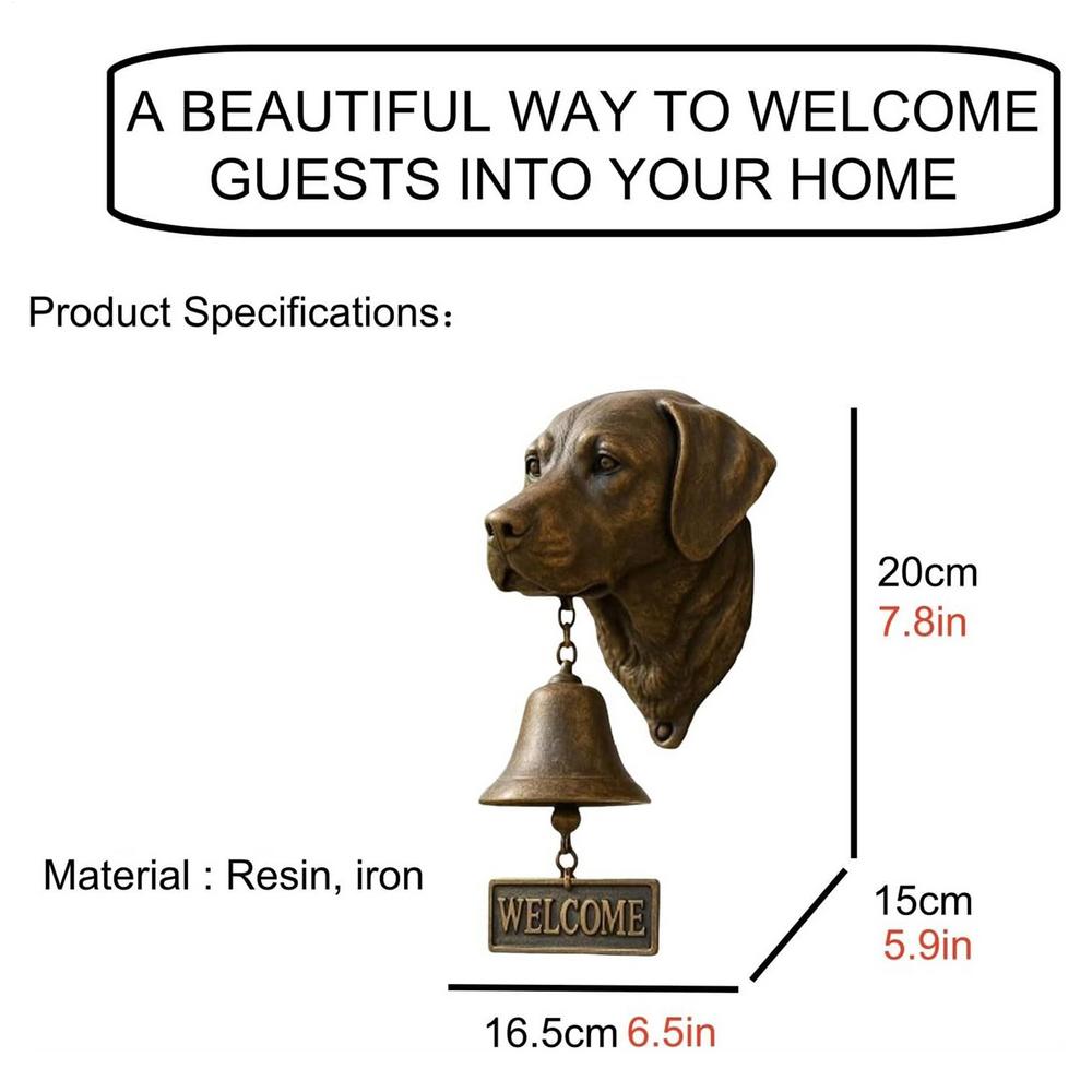 Welcome Dog Themed Doorbells Vintage Rustic Resin Animal-Themed Decorative Doorbells Wall Decoration Dog Door Bell Ring