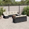 Vidaxl 11-Cz. Garden Lounge Set, Cushions Black Rattan Pe