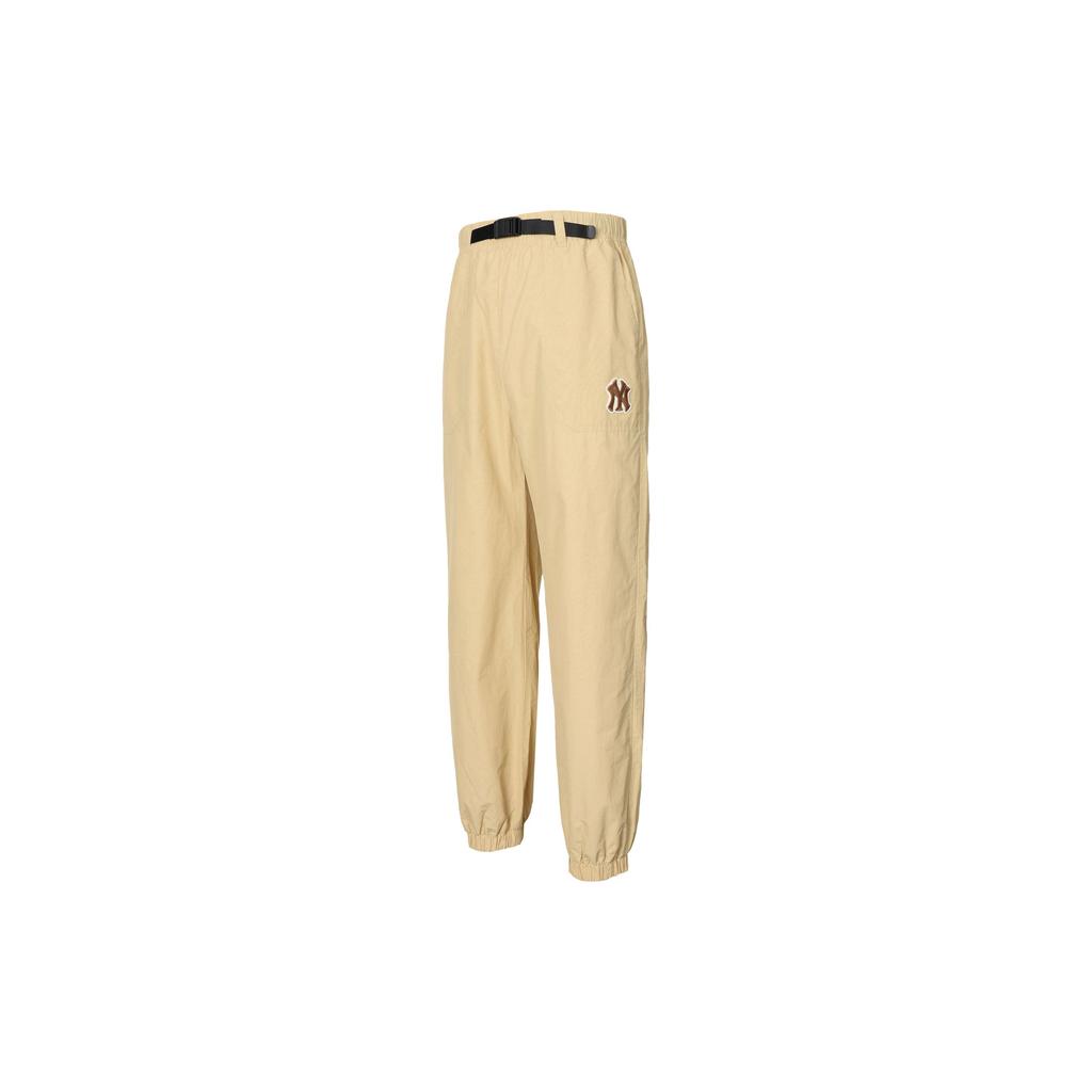 MLB Solid Color Tapered Woven Printed Letter Casual Pants Women Bottoms Khaki 3FWP08014-50BGS