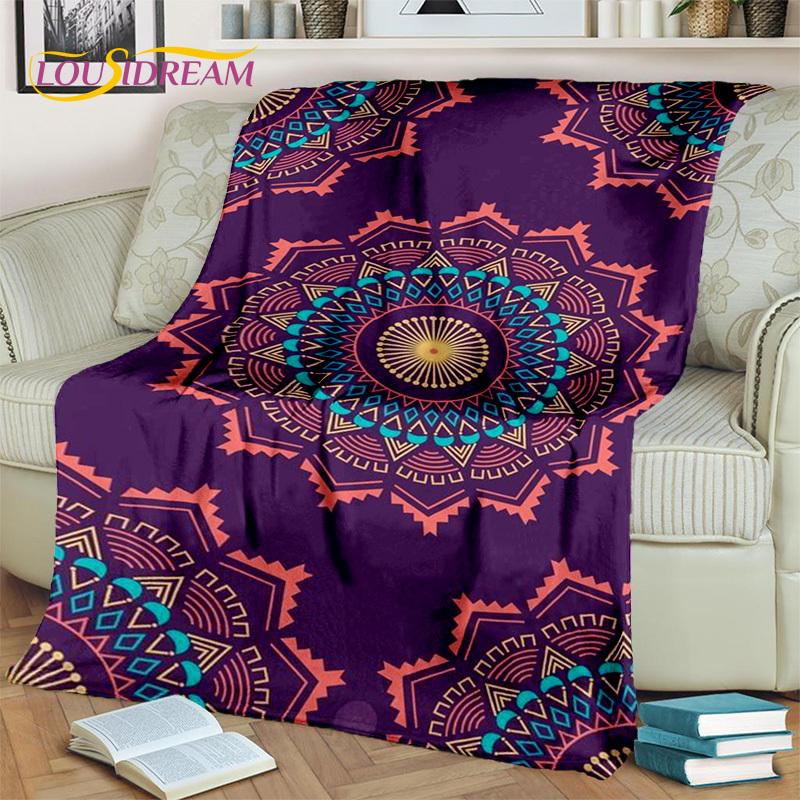 3D Mandala Bohemia Geometric Flower Blanket,Soft Throw Blanket for Home Bedroom Bed Sofa Picnic Office Hiking Leisure Nap Cover