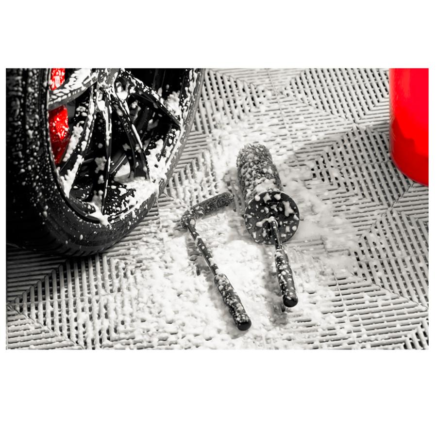 Car Microfiber Wheel Hub Rim Cleaning Brush Kit Non-Slip Handle Bendable Brush