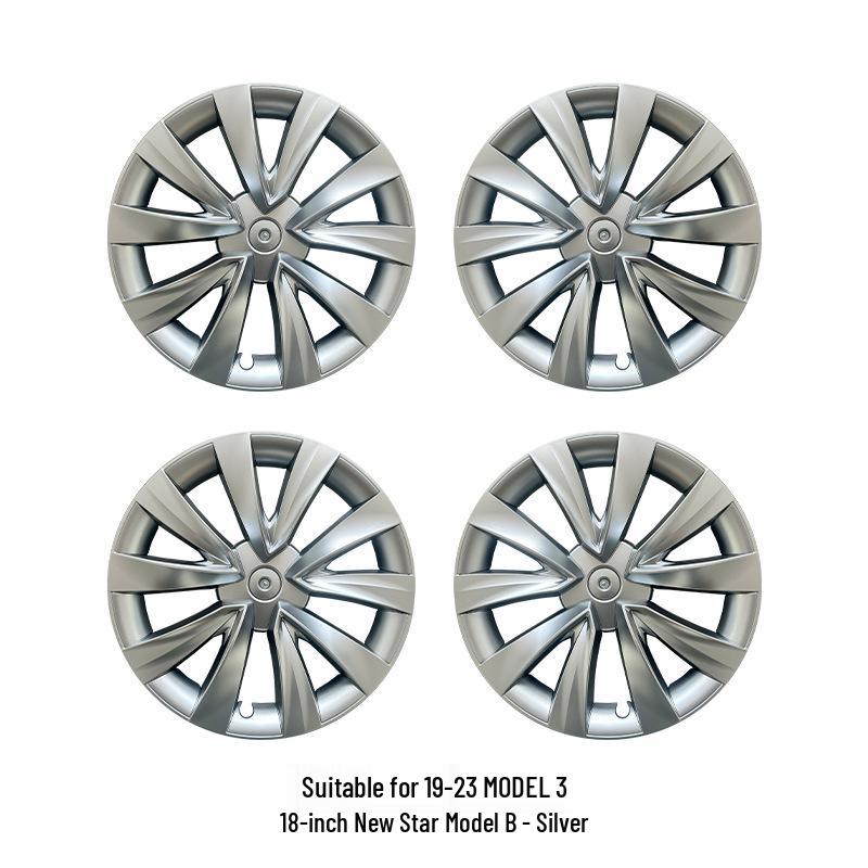 Tesla Model 3 Wheel Hub Caps & Rim Protectors for 17-25 Versions, 18-inch