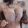Reggiseno regolabile da donna con coulisse, senza anello in acciaio, con pizzo e ricamo, con supporto superiore e seni complementari Hotsweet