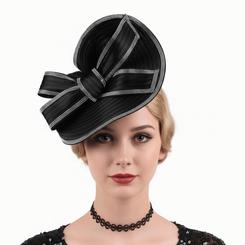 Retro Exquisite Vintage Fascinator Hat Elegant Bowknot Hair Band Bride Headdress Top Hat Sweet Masquerade Hair Band Photography