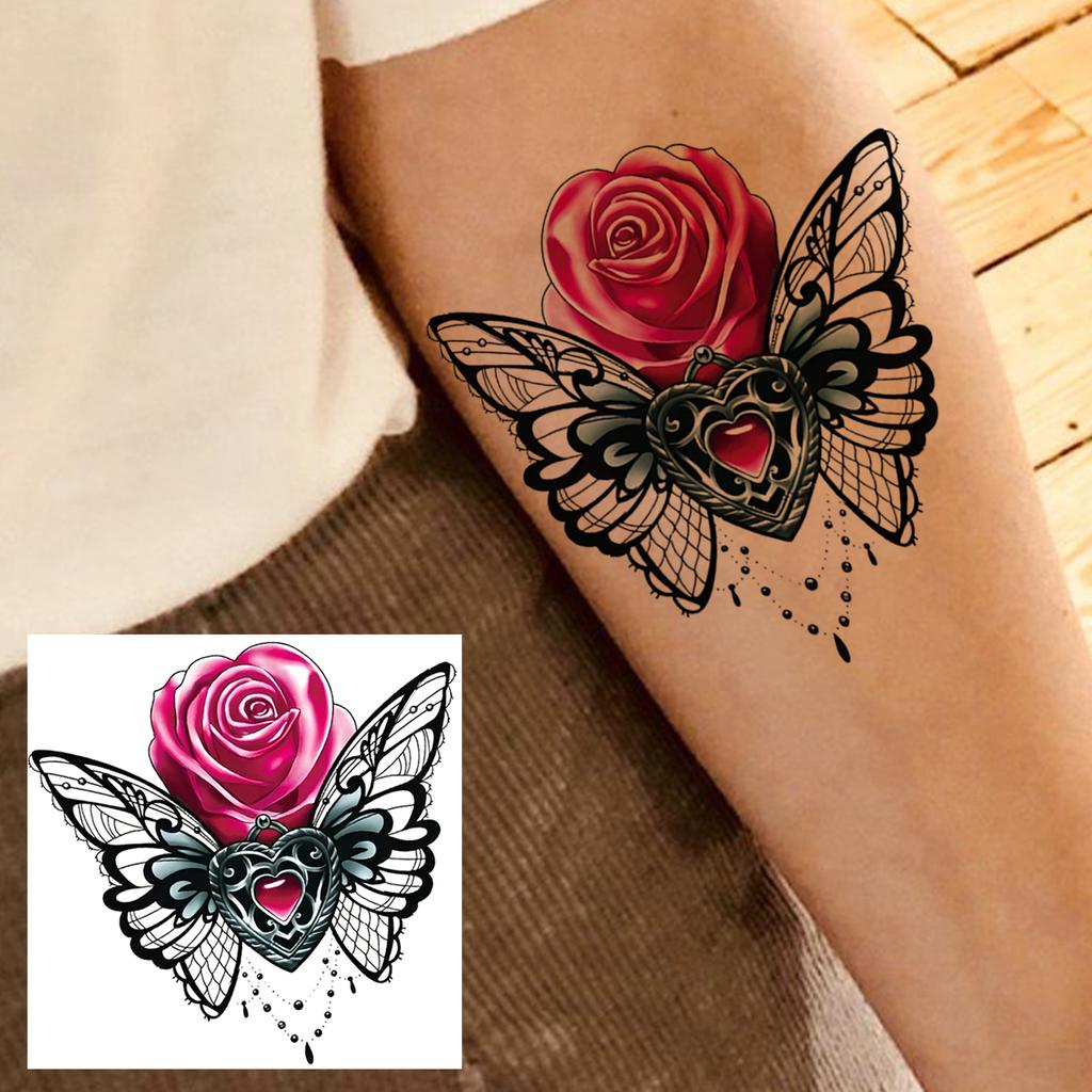 1 Sheet Butterfly Temporary Tattoos For Women Hands Clavicle Neck, Fake Tattoo Stickers Waterproof Long Lasting Realistic Tatoos
