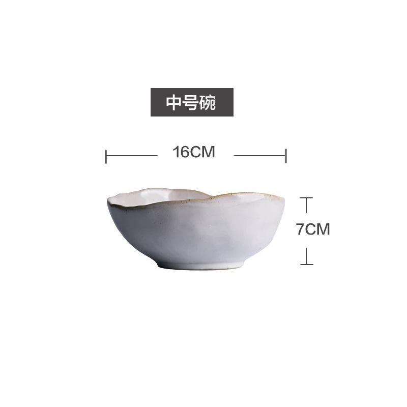 Irregular Ceramic Dinner Plate Set Rice Bowl Sauce Dish Soup Bowl Noodle Bowls Sushi Plate Dessert Bowls Western Steak Plates