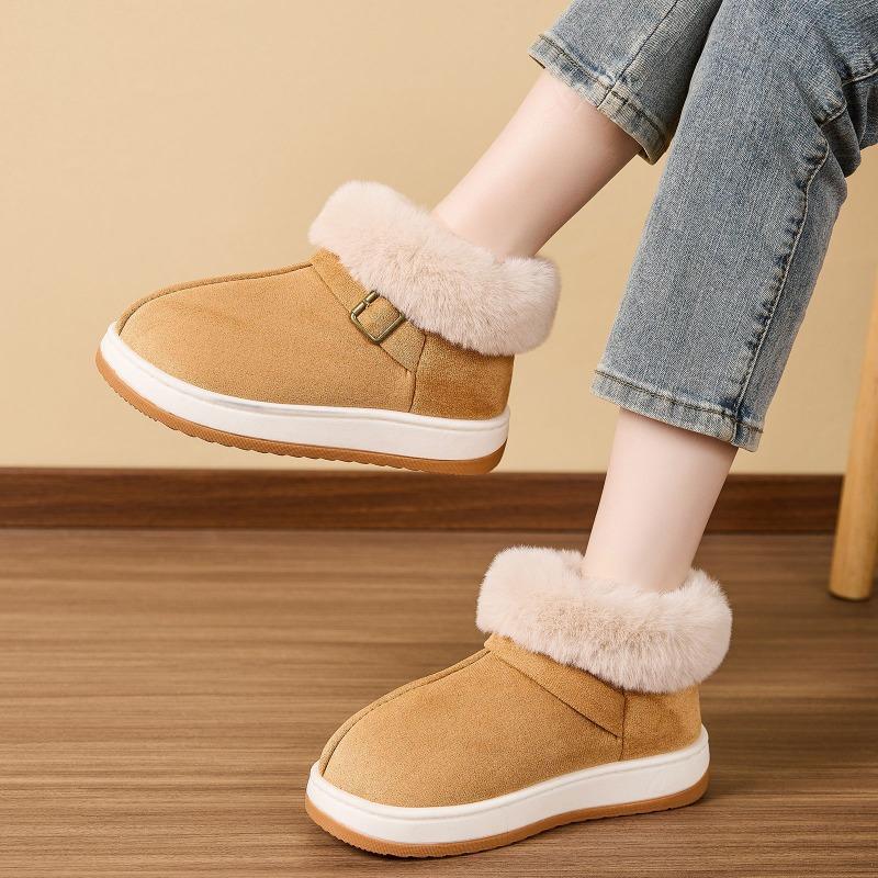 Cross-border foreign trade wholesale big hair mouth home cotton shoes autumn and winter couple bag heel thick-soled non-slip outer cotton slippers
