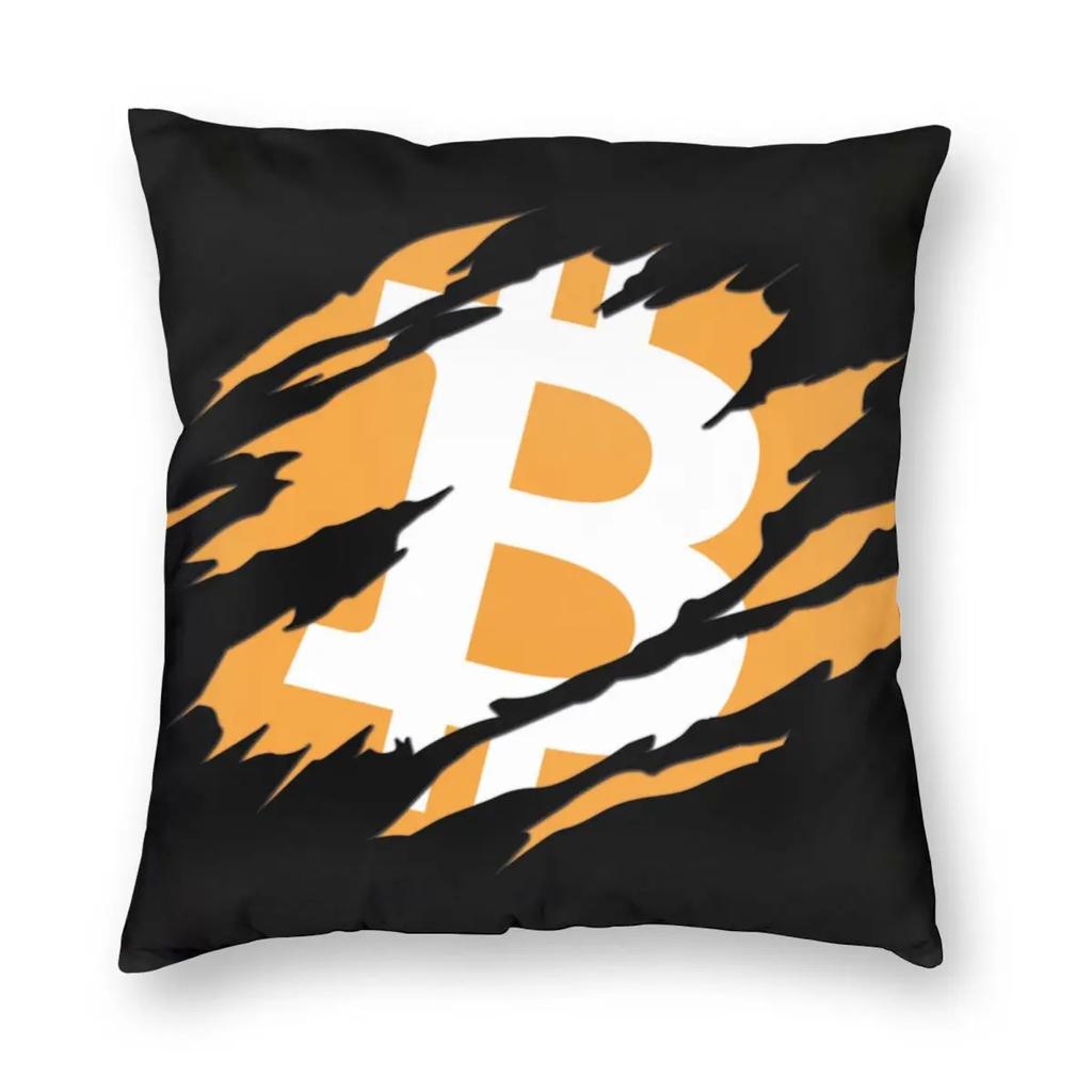 Bitcoin Claw Crypto Currency Pillowcase Soft Polyester Cushion Cover Decorations Throw Pillow Case Cover Home Square ''