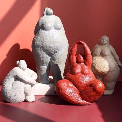 Nordic Clay Figure Resin Crafts Fat Woman Home Decoration Living Room Porch TV Cabinet Model Room Jewelry
