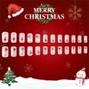 Christmas Fake Nail Square Press on Nail Snowflake Acrylic Nail Full Cover False Nail Stick on Nail Artificial Nail