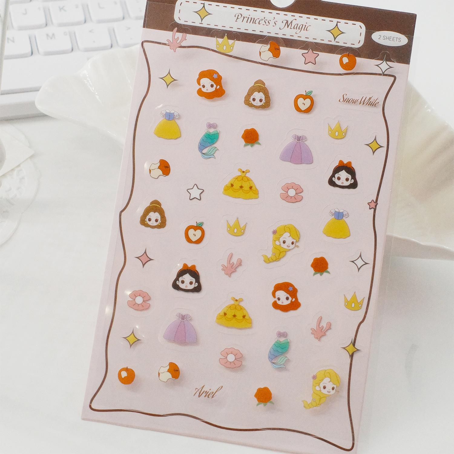 

Cute Graffiti Magic Princess Transparent PET Stickers Ins Korean Guben Hand Account DIY Decoration Stickers Creative Stickers