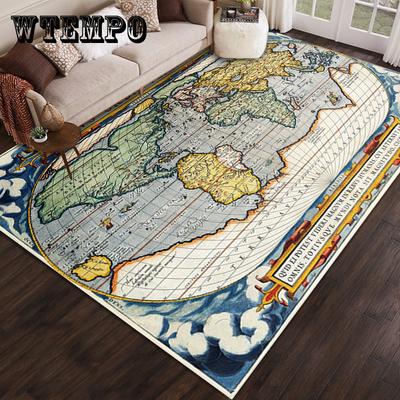 Tapis de carte imprimé en 3D de Style nordique, tapis de sol pour la maison, le salon, le canapé, la chambre à coucher, recouvert de tapis de chevet