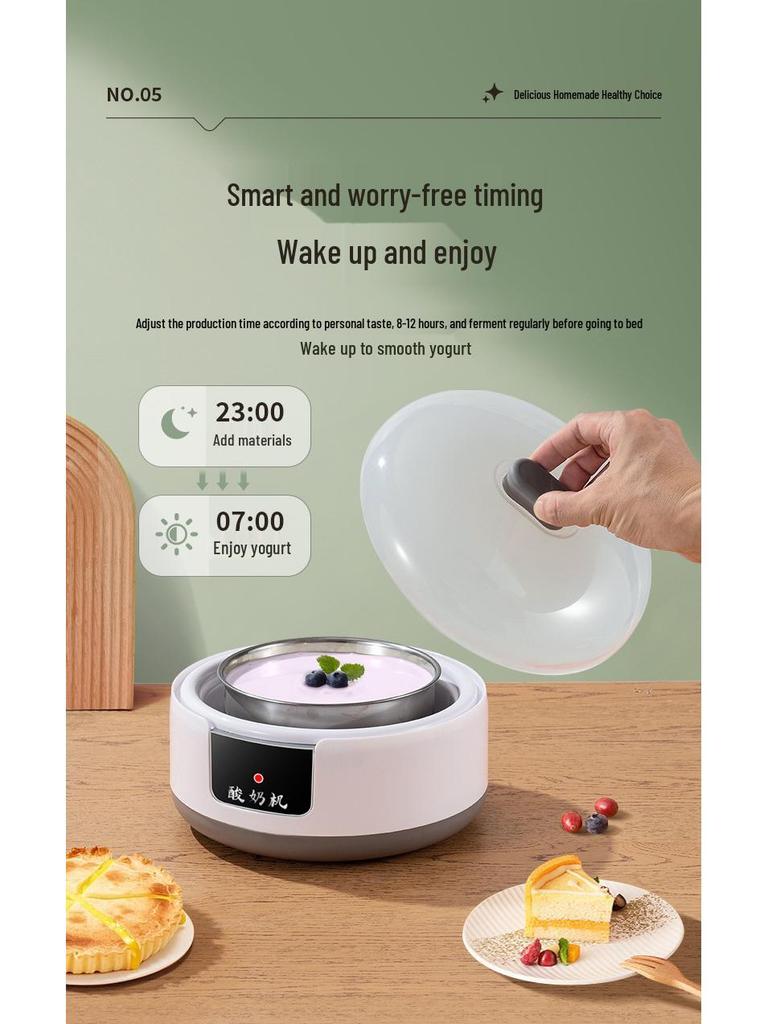 1.2L Household Yogurt & Natto Maker, 110V Fermenter with Constant Temperature and Pet Heating Water Dispenser